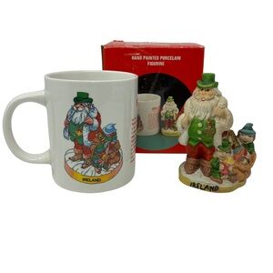 Santa’s of the Nations Ireland Mug & Figurine St. Patrick Christmas Traditions